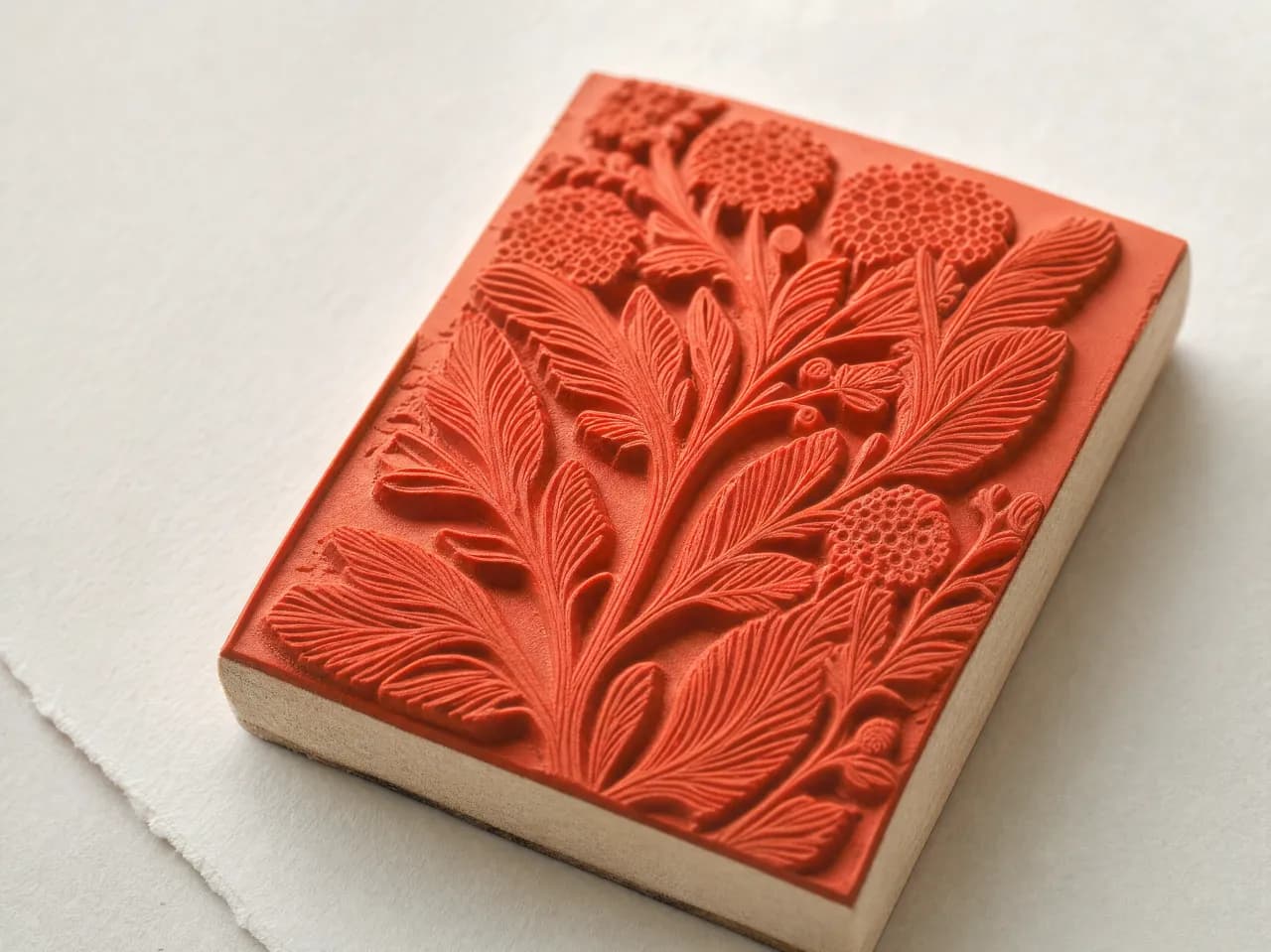 Gomme gravée en relief, prête à imprimer